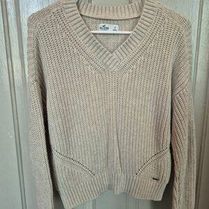 Hollister v neck sweater, size small, tan